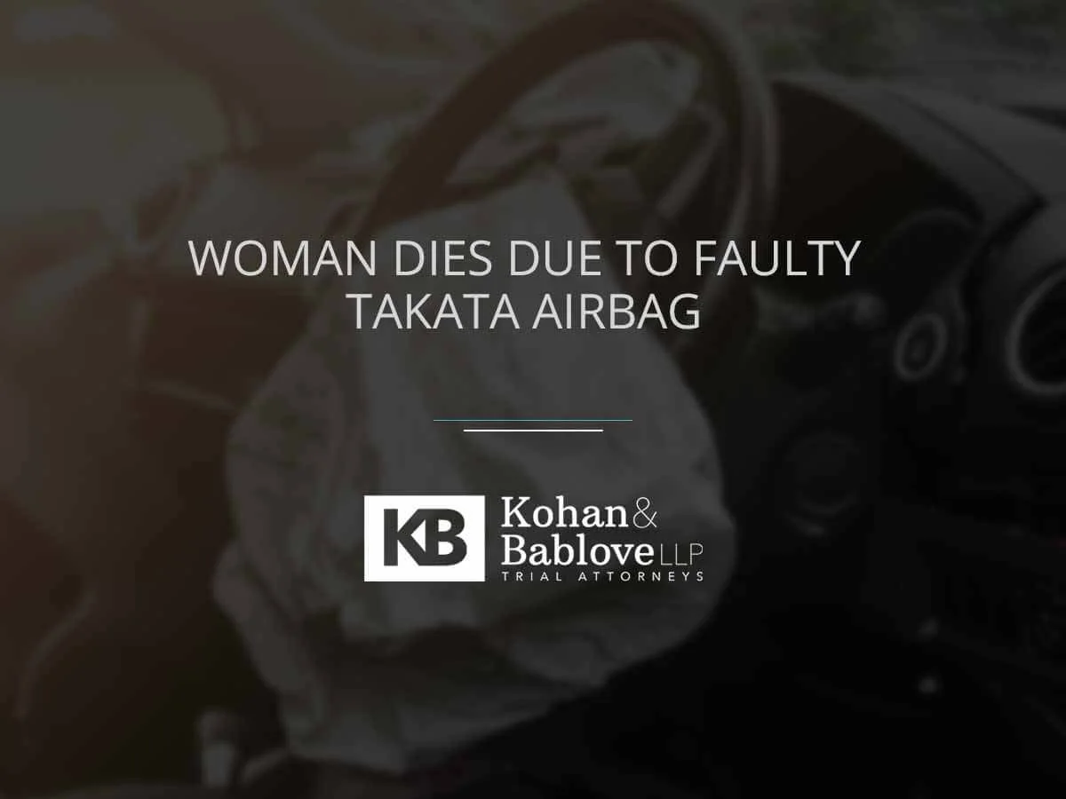 woman dies due to faulty Takata airbag