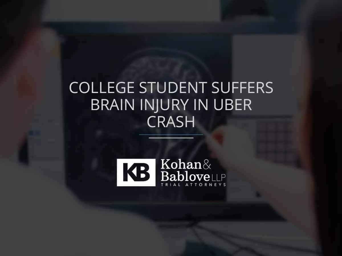 college student suffers brain injury in Uber crash