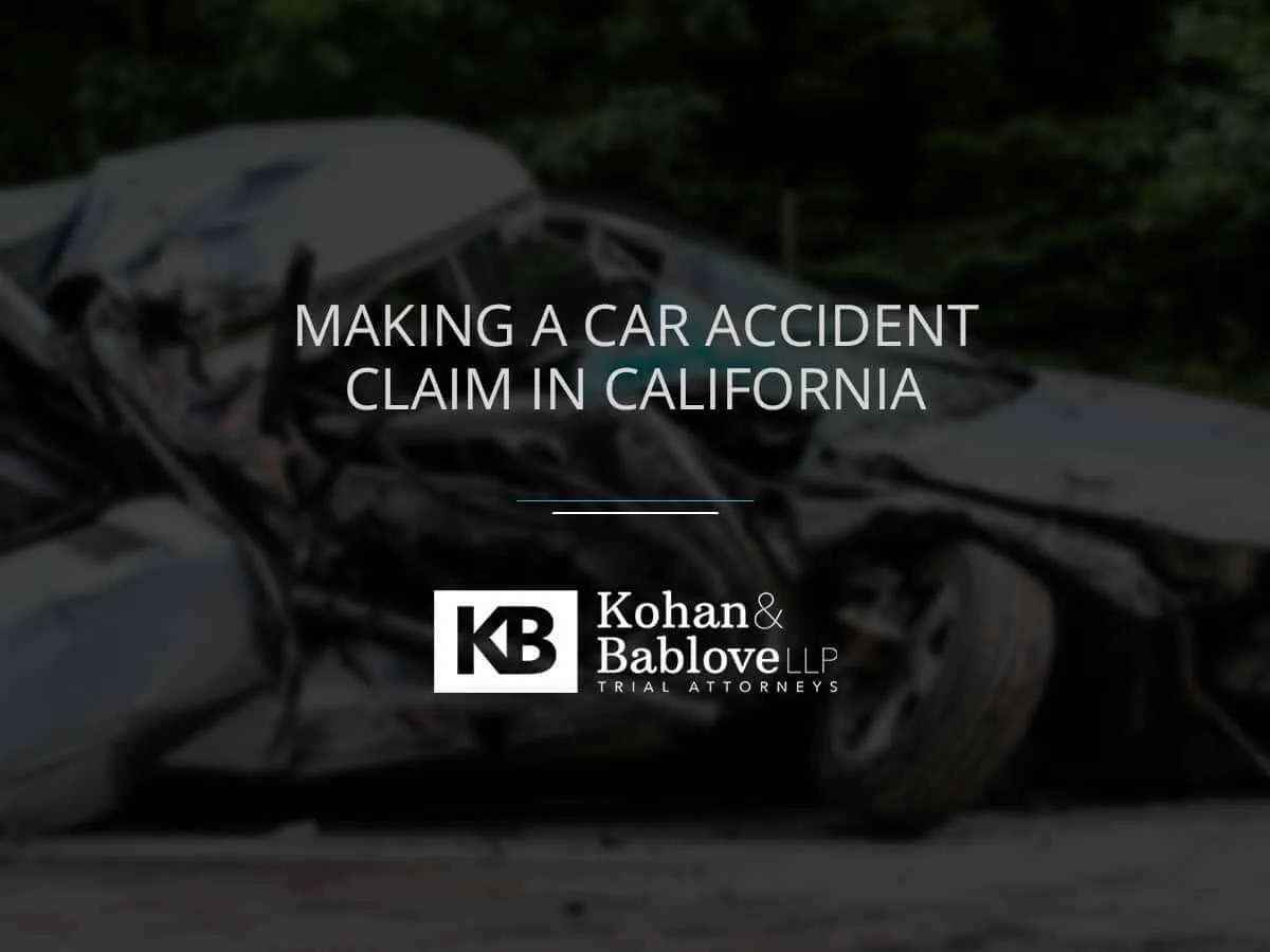 making a car accident claim in CA