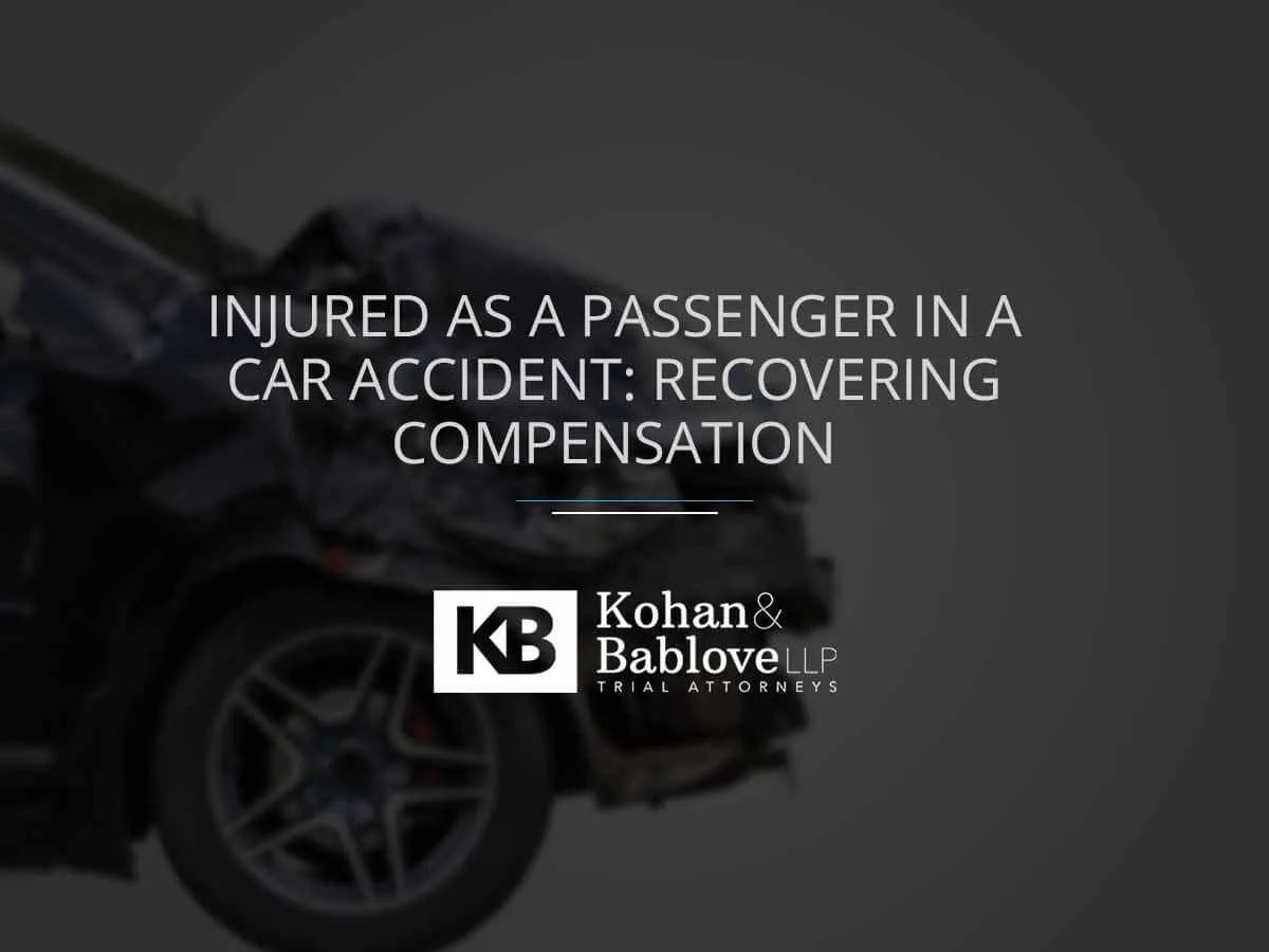 injured as a passenger in a car accident