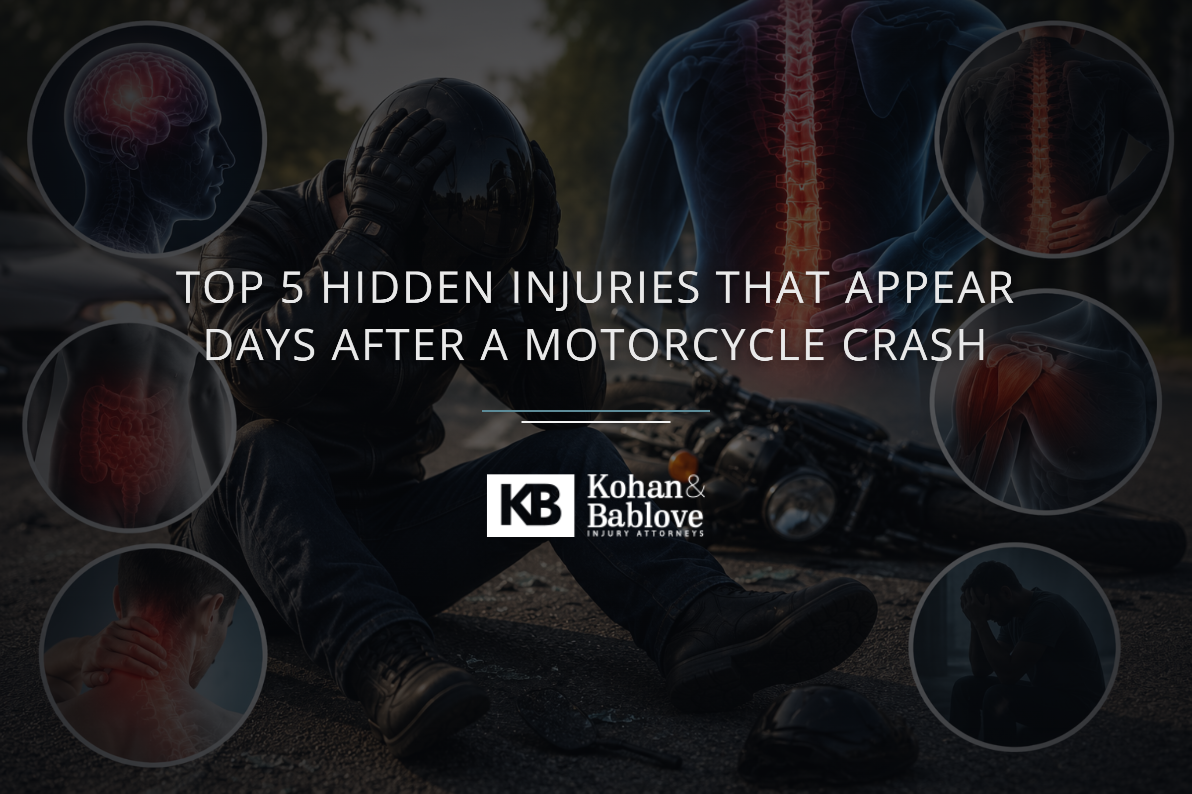 Motorcyclist with hidden crash injuries