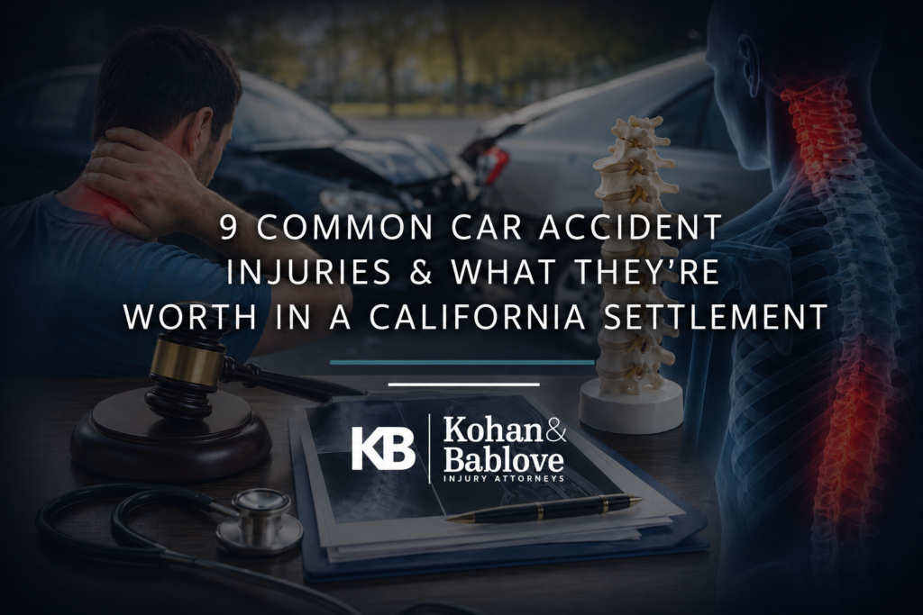 9 Common Car Accident Injuries & What They’re Worth in a California Settlement