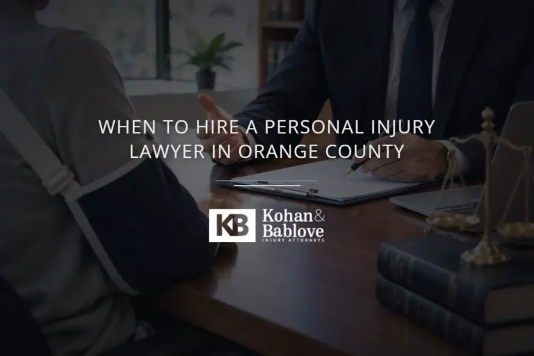 When to Hire a Personal Injury Lawyer in Orange County